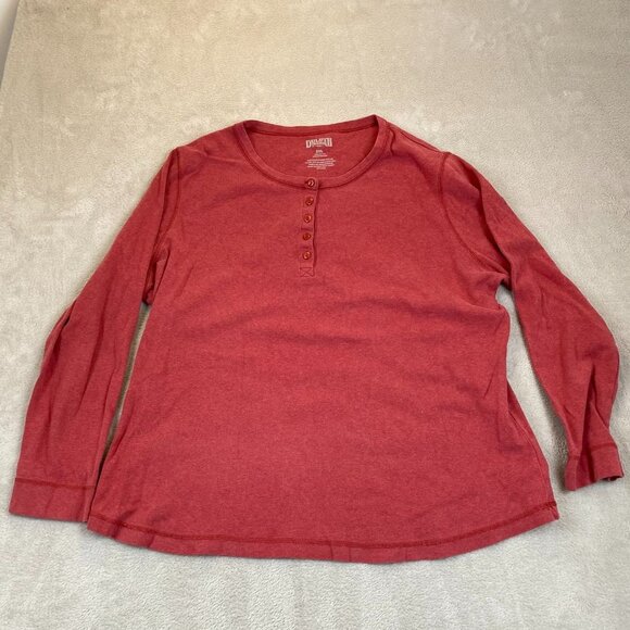 Duluth Trading Co. Womens Henley Shirt Size 2XL Long Sleeve Pullover Casual Red - Picture 6 of 7